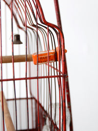 antique bird cage with cast iron stand