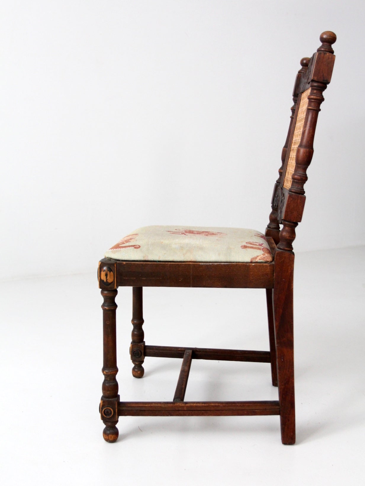 antique carved turned wood chair