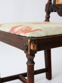 antique carved turned wood chair