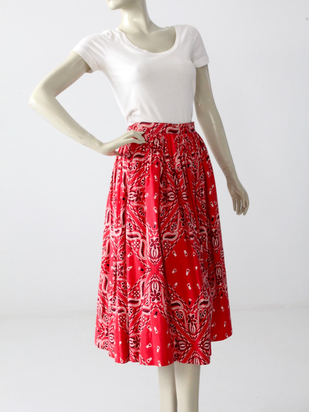 vintage 50s full skirt with bandana print