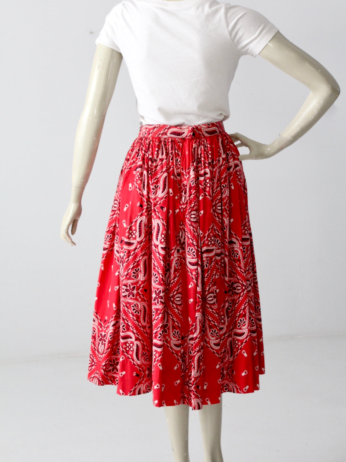 vintage 50s circle skirt with bandana print 86 Vintage
