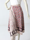 vintage 70s block print wrap skirt
