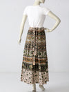vintage 70s block print wrap skirt