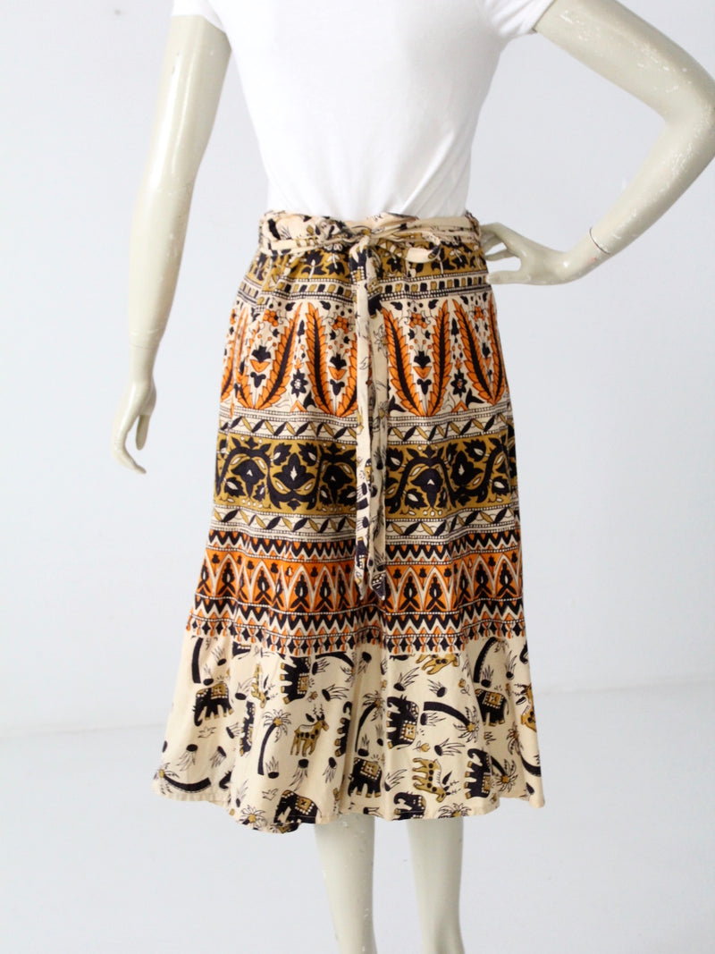 vintage boho elephant wrap skirt