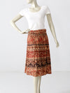 vintage boho wrap skirt with elephant print