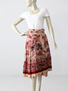 vintage hippie wrap skirt bird print