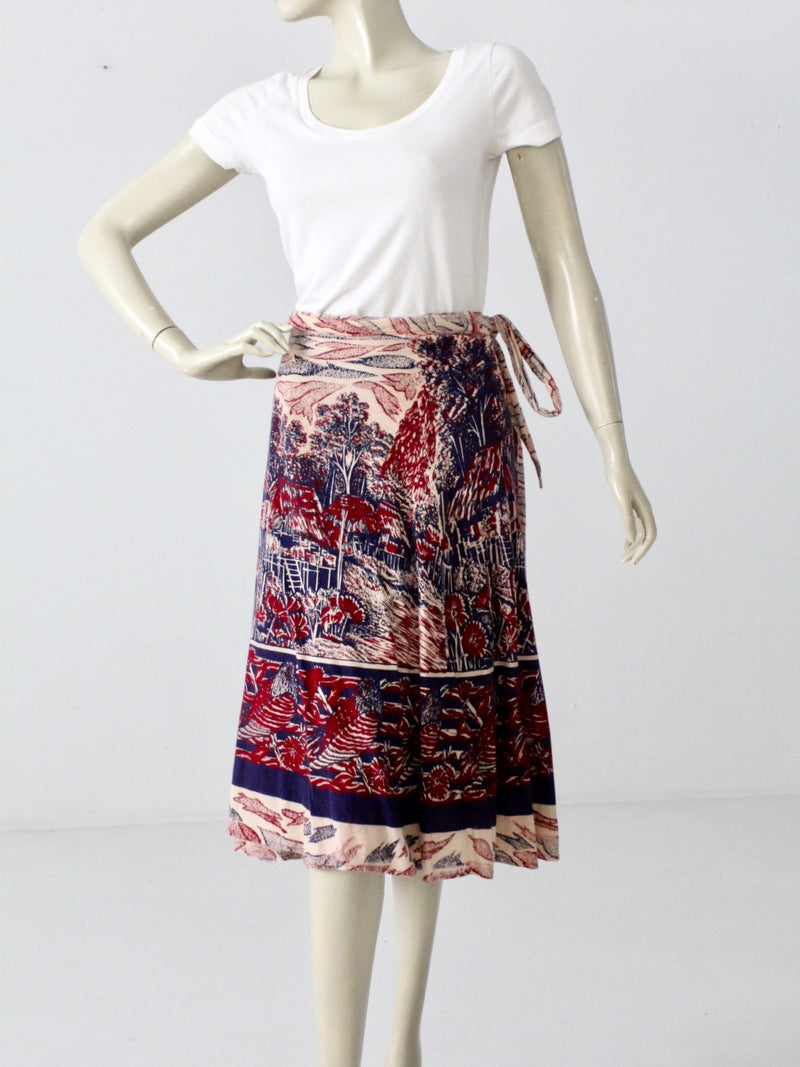 vintage 70s hippie wrap skirt