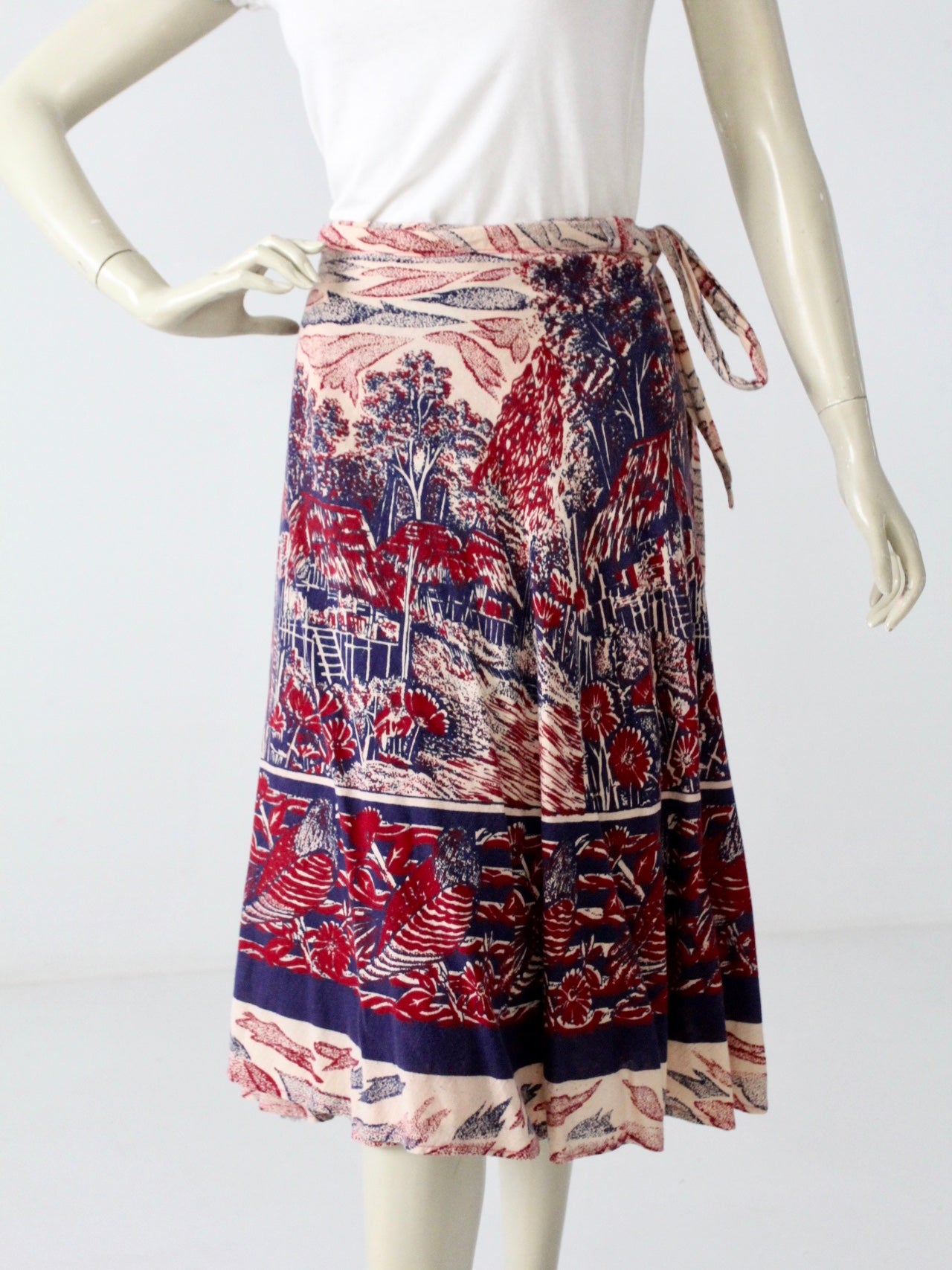 vintage 70s hippie wrap skirt