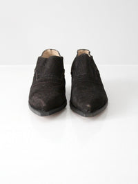 vintage black suede western boot shoes