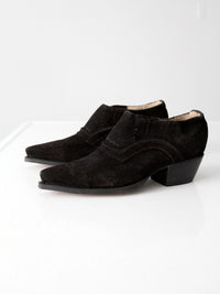 vintage black suede western booties