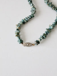 vintage raw turquoise stone necklace