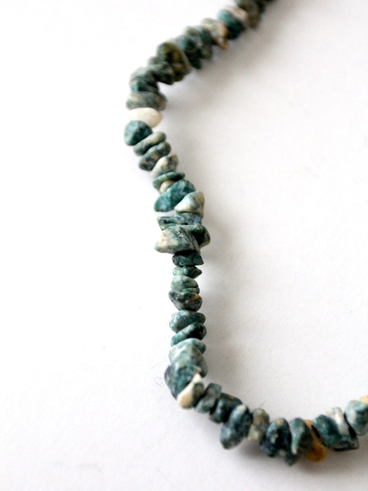 vintage raw turquoise stone necklace