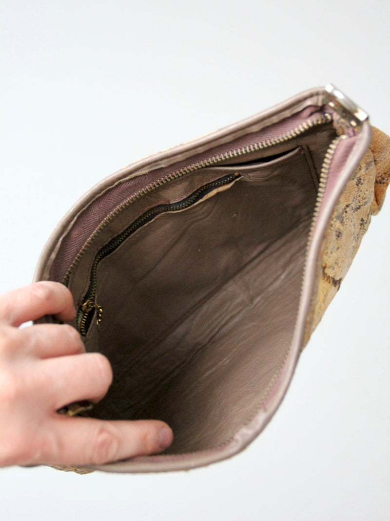 vintage snakeskin clutch purse
