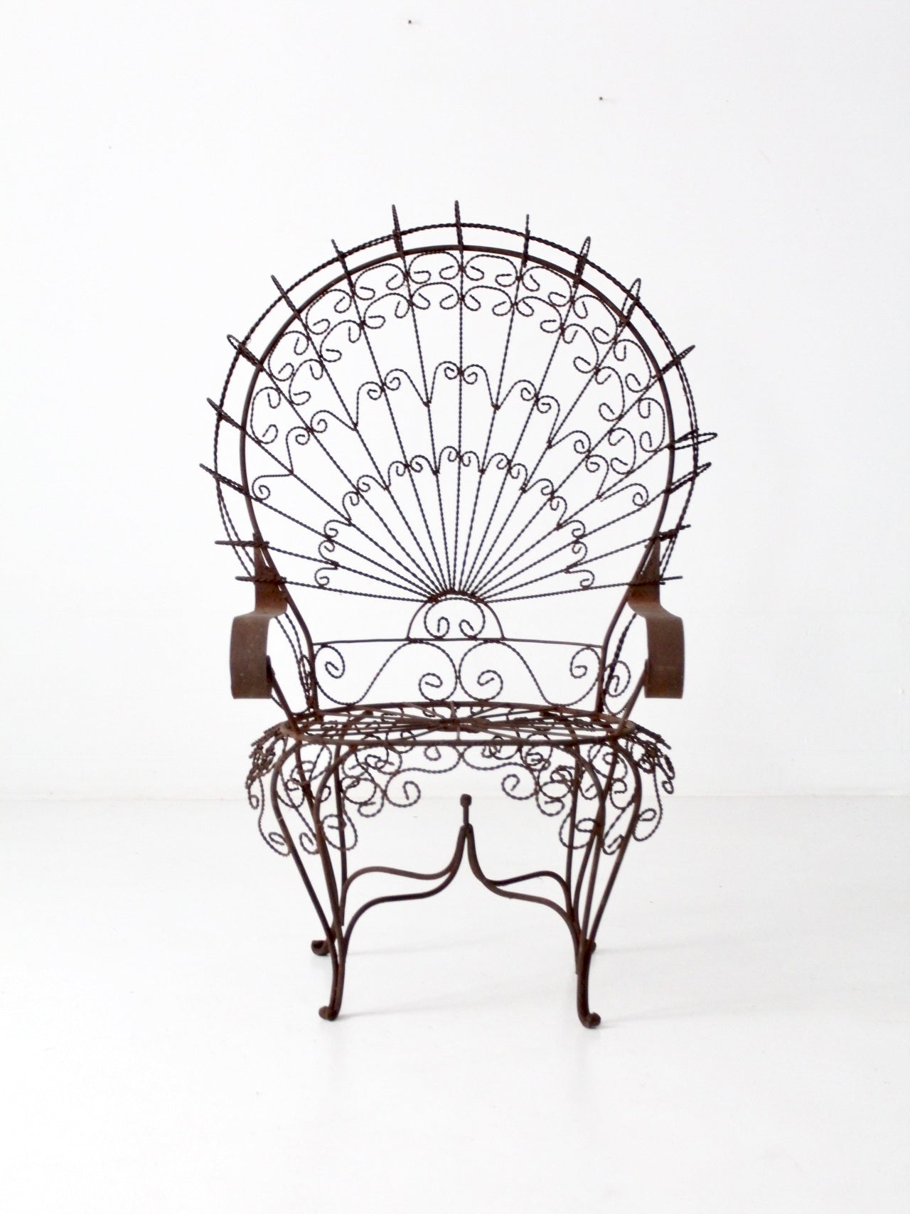 vintage wrought iron peacock chair
