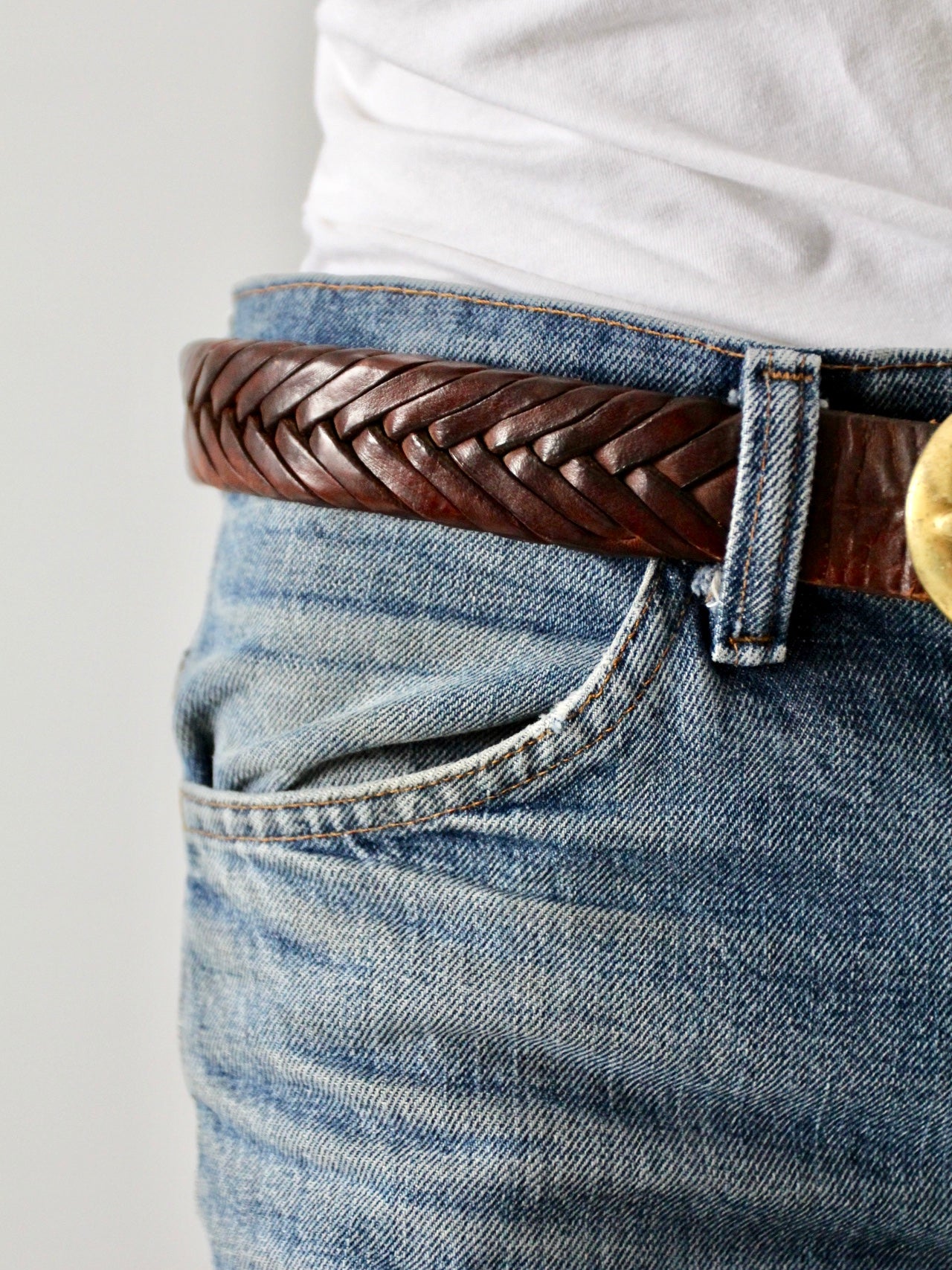 vintage 70s braided leather belt – 86 Vintage
