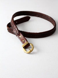 vintage 70s braided leather belt