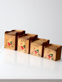 mid-century rooster kitchen canisters set