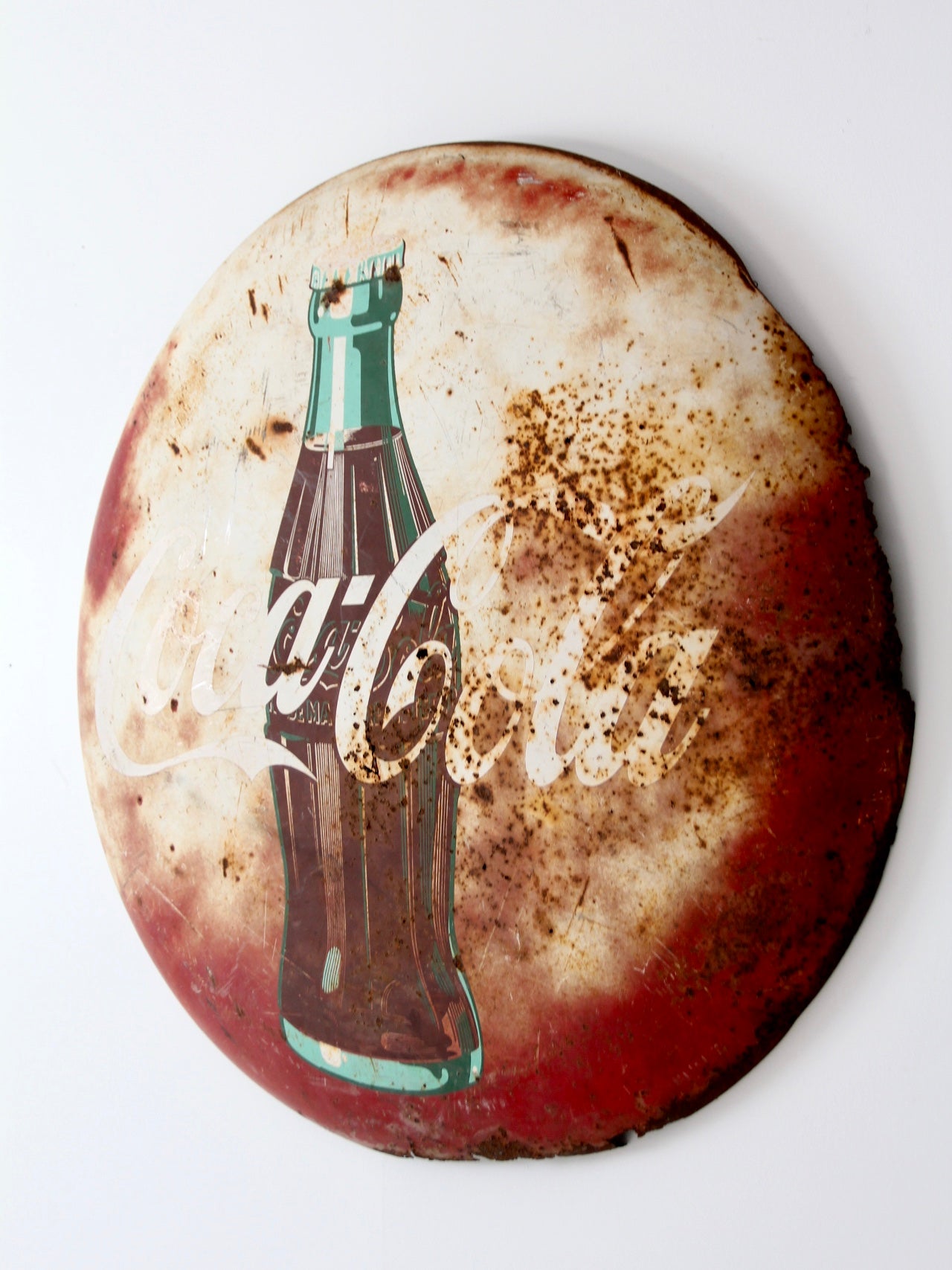 vintage Coca-Cola metal button sign