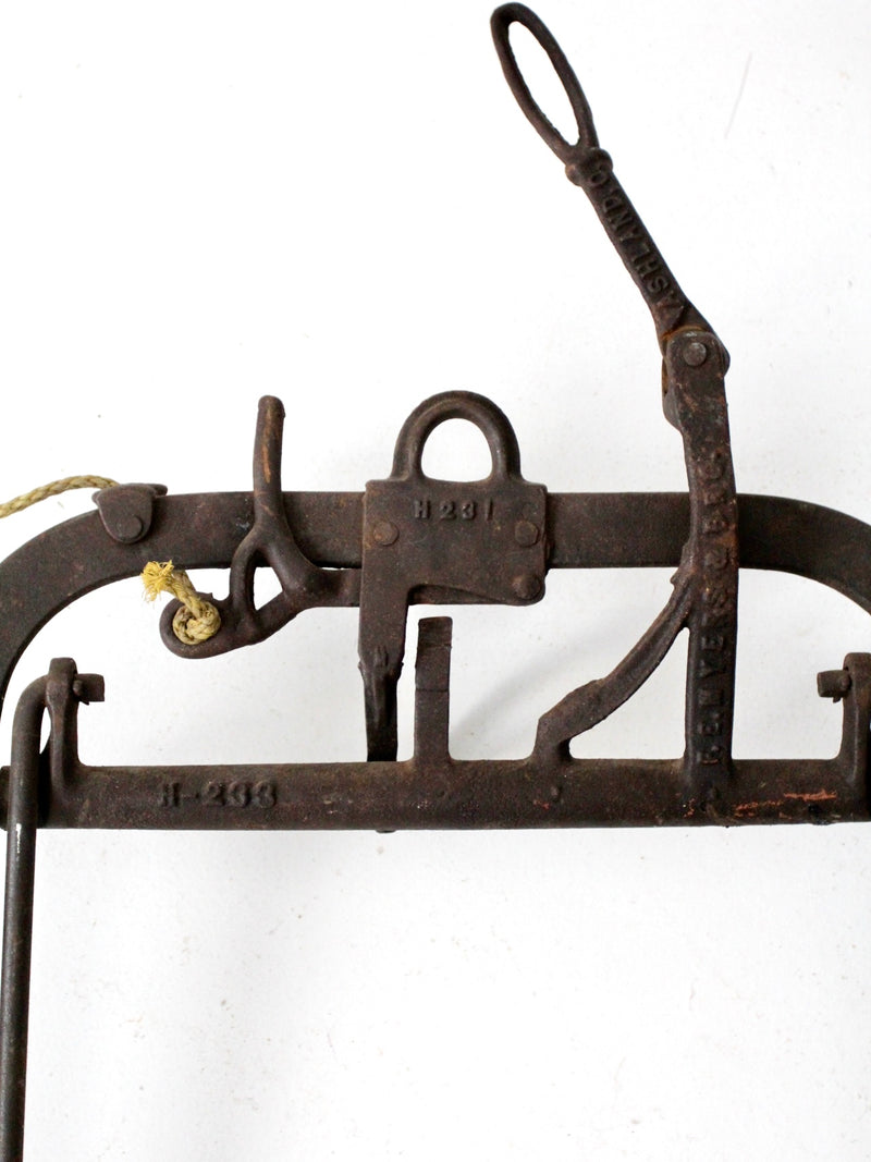 antique FE Meyers cast iron farm tool
