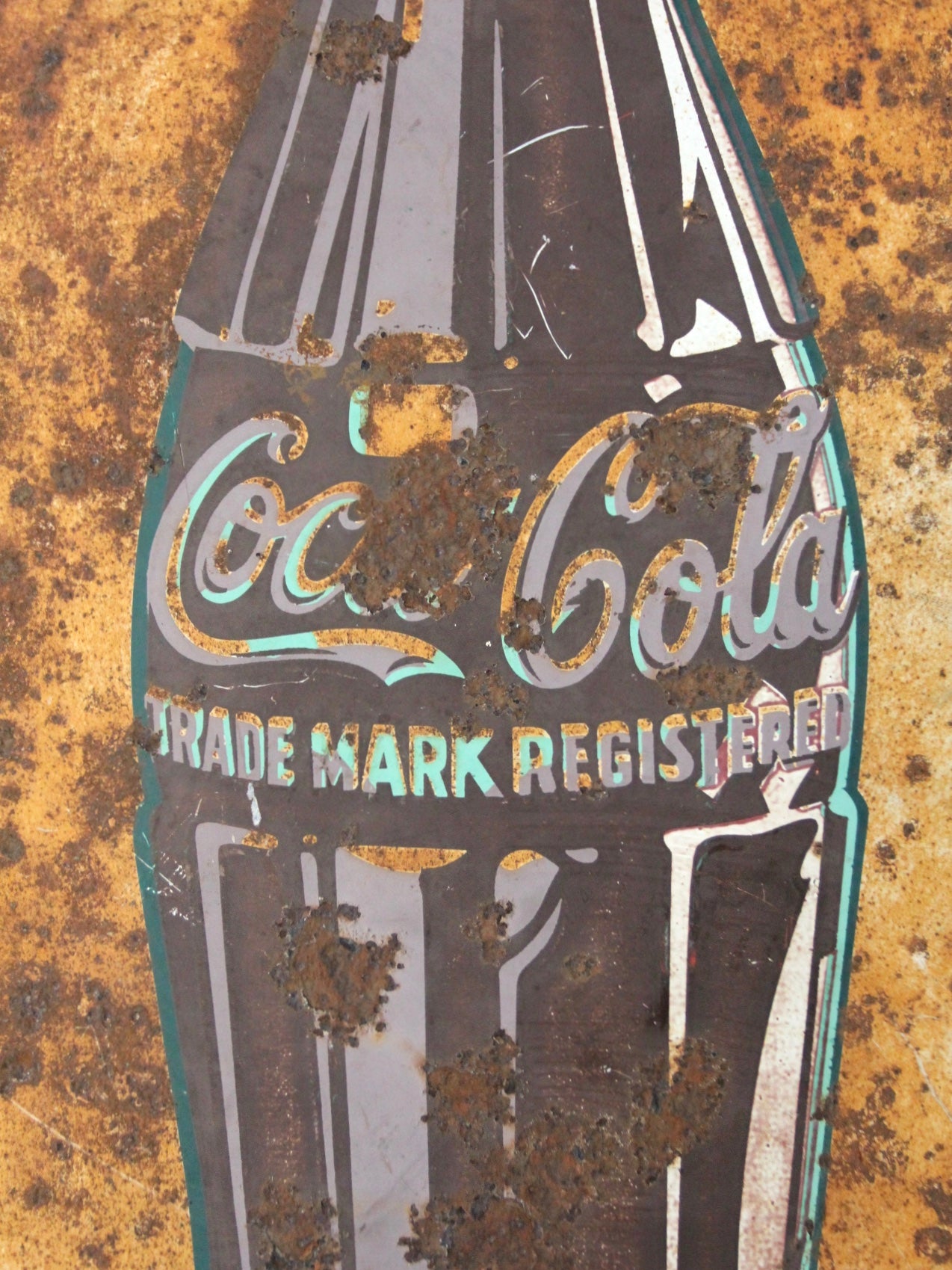 vintage Coca-Cola white button sign