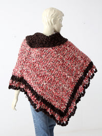 vintage asymmetrical knit poncho