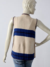 vintage 70s suede and knit hippie vest