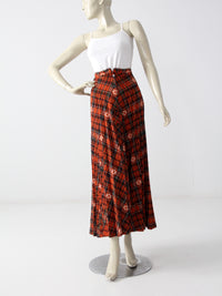 vintage 70s plaid maxi skirt