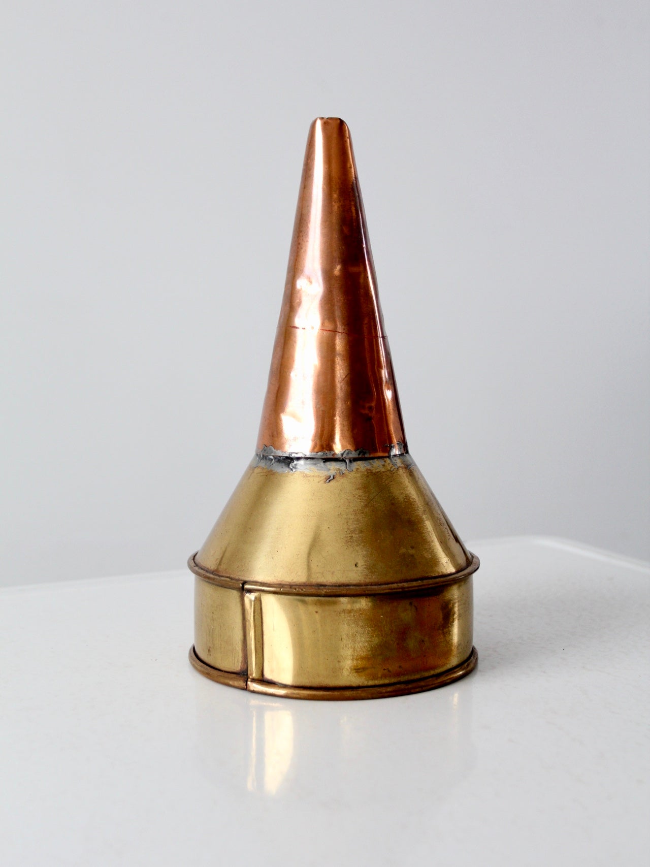 vintage brass and copper funnel