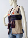 vintage 70s suede and knit hippie vest