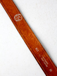 vintage 70s tooled leather belt