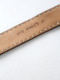 vintage Circle Y tooled leather name belt