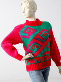 vintage 80s geometric sweater