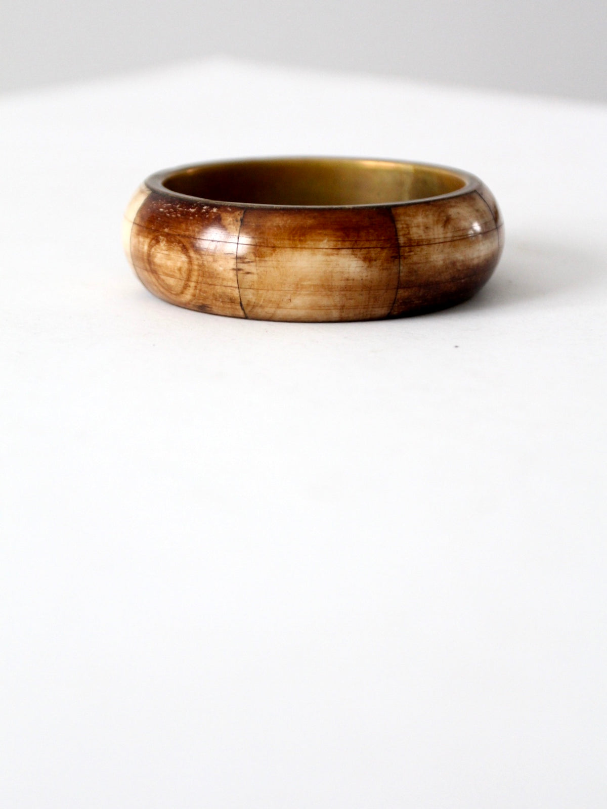 vintage brown bone and horn bangle