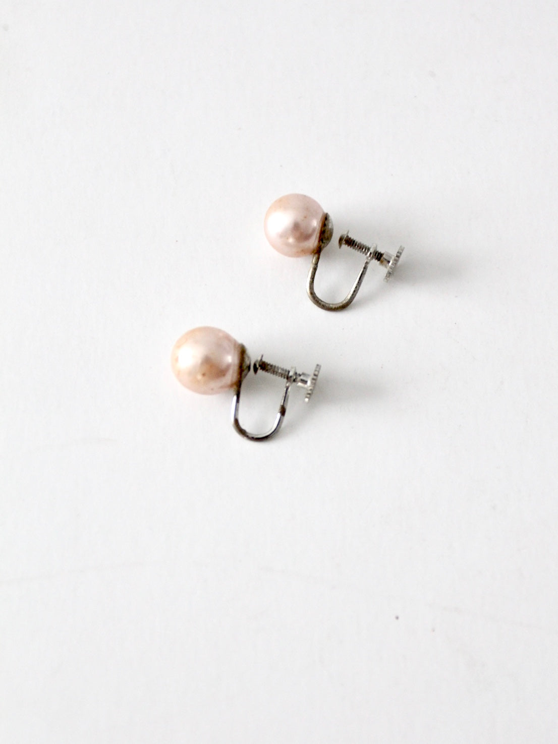 vintage Japanese pink faux pearl earrings