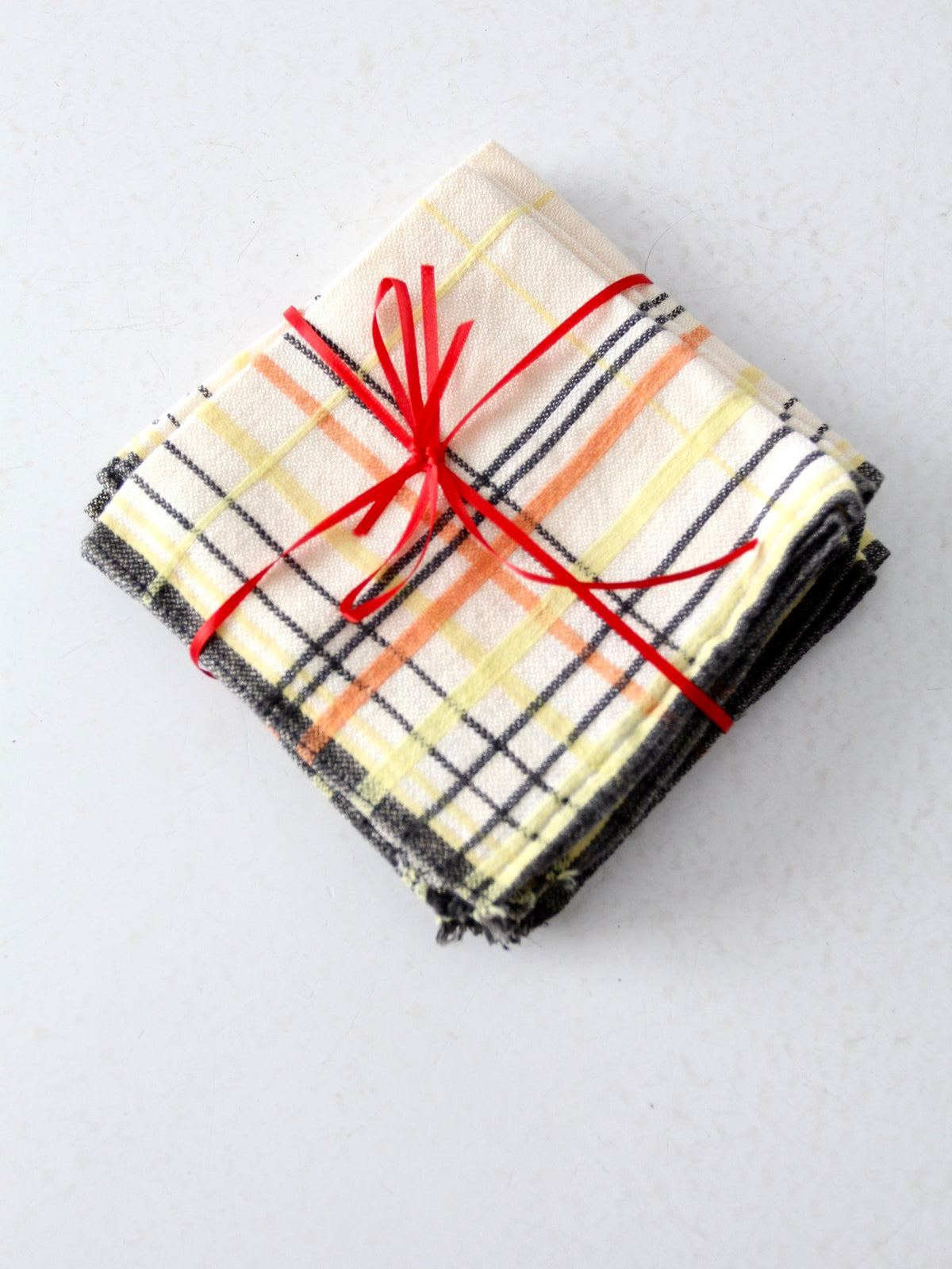 vintage plaid lunch napkins