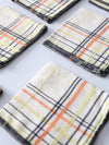 vintage plaid luncheon napkins - set of 7