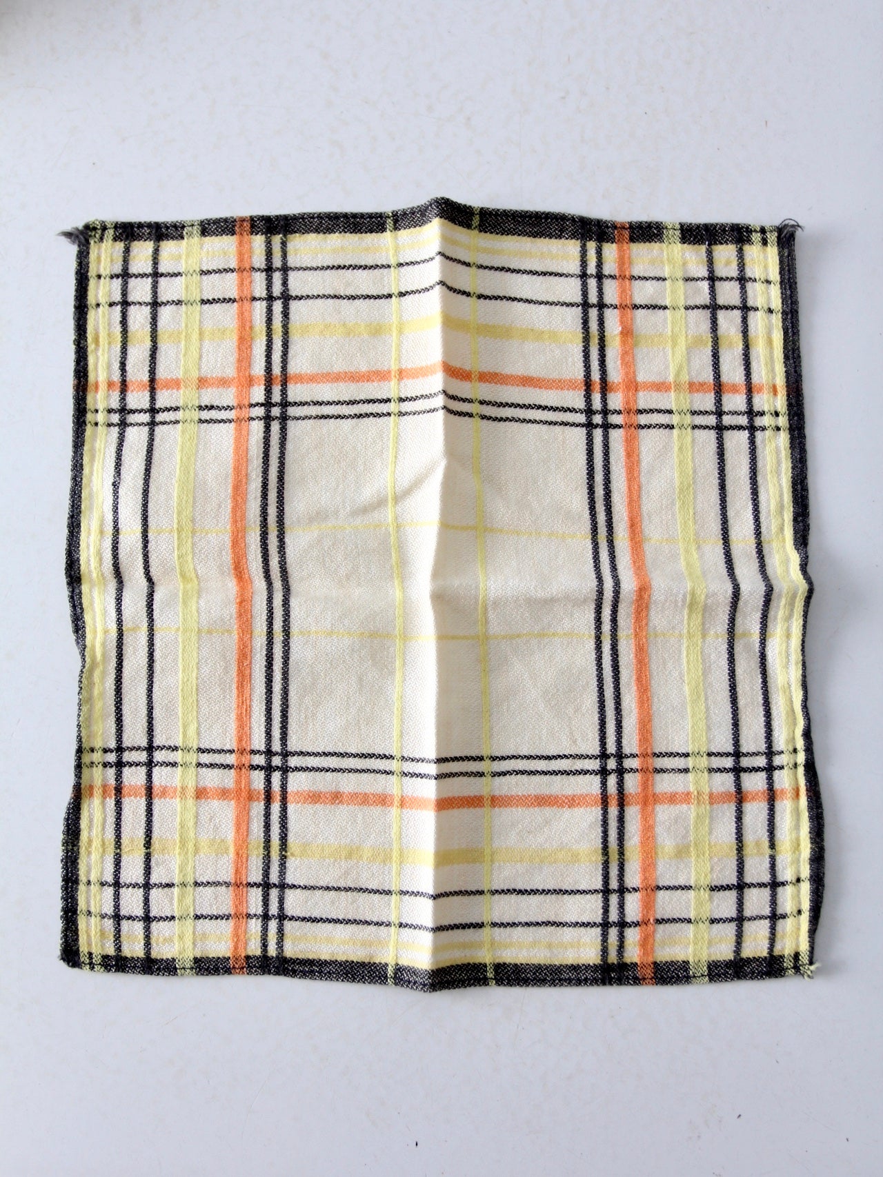 vintage plaid luncheon napkins - set of 7
