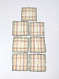 vintage plaid luncheon napkins - set of 7