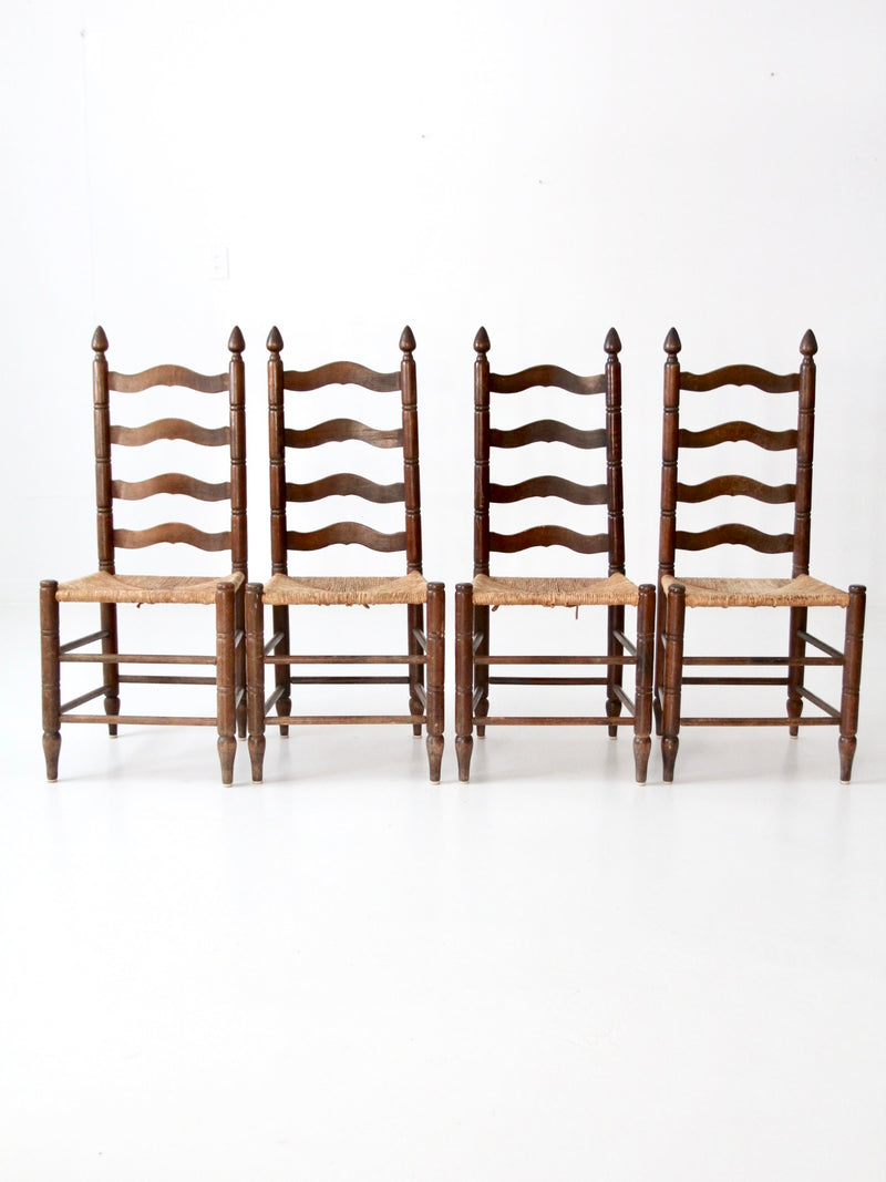 antique colonial style ladder back chairs