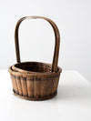 vintage bamboo handle baskets, set of 2