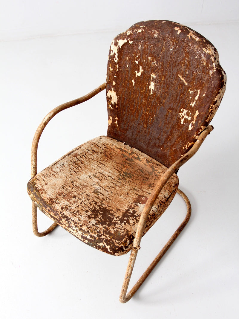 Vintage metal top shell back chairs