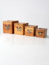 mid-century rooster kitchen storage set