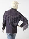 vintage 60s East West style suede fringe jacket