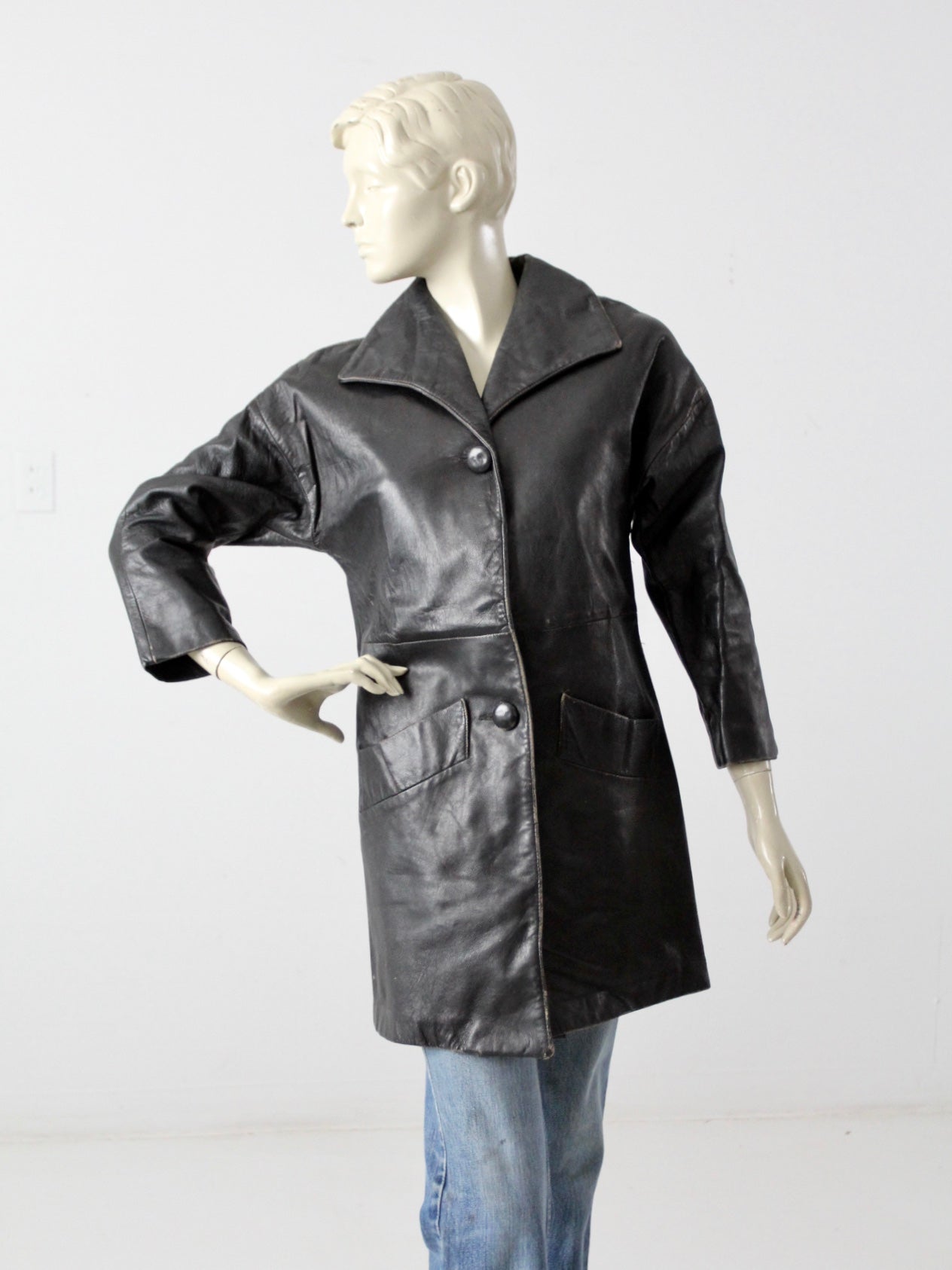 vintage 1970s Californian leather car coat – 86 Vintage vintage 1970s Californian leather car coat – 86 Vintage