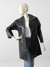 vintage 1970s Californian leather car coat