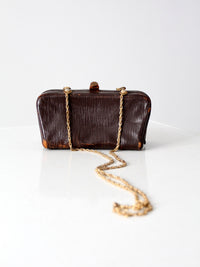 vintage 60s leather and chain crossbody bag