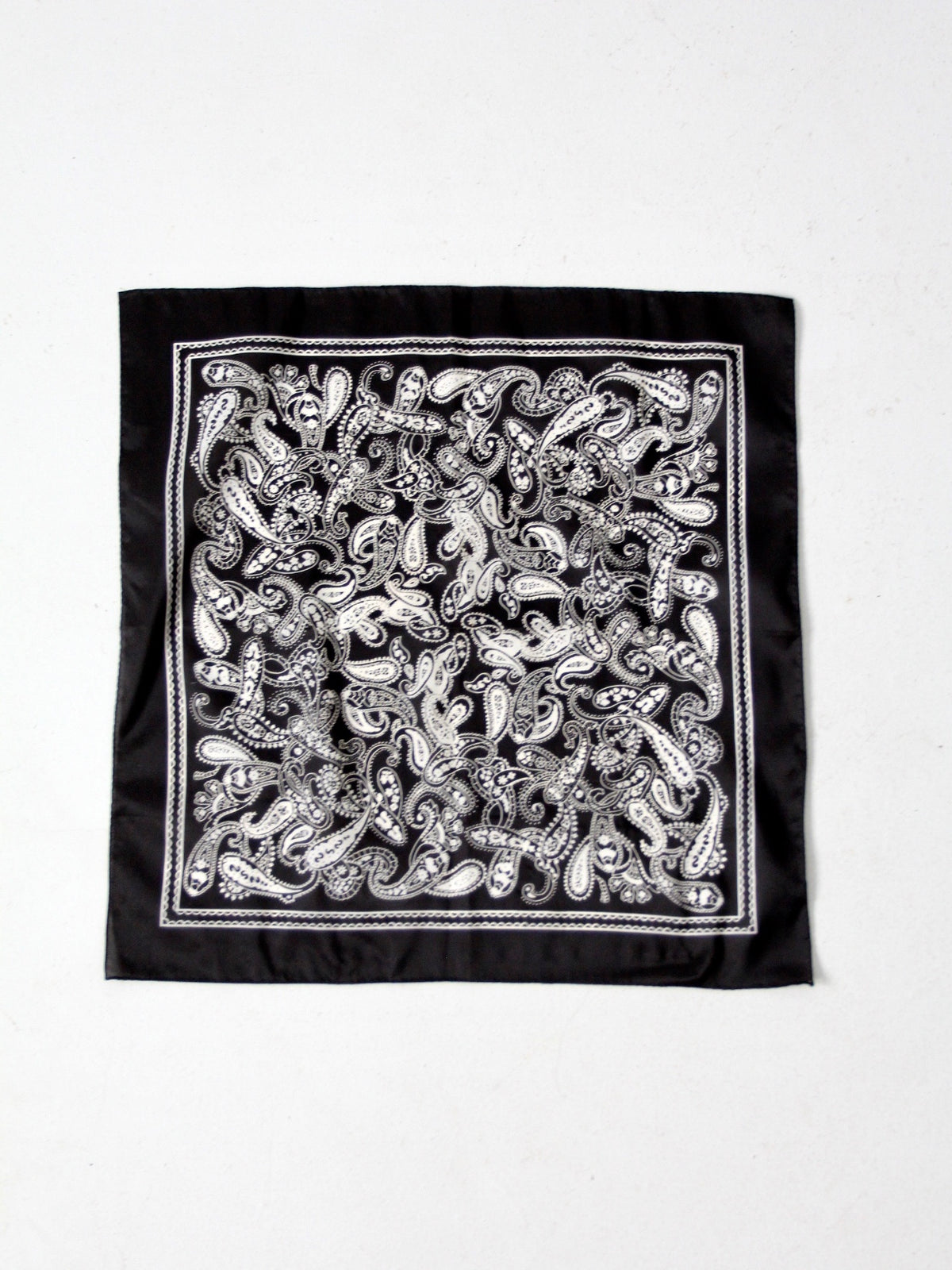 vintage black paisley western bandana