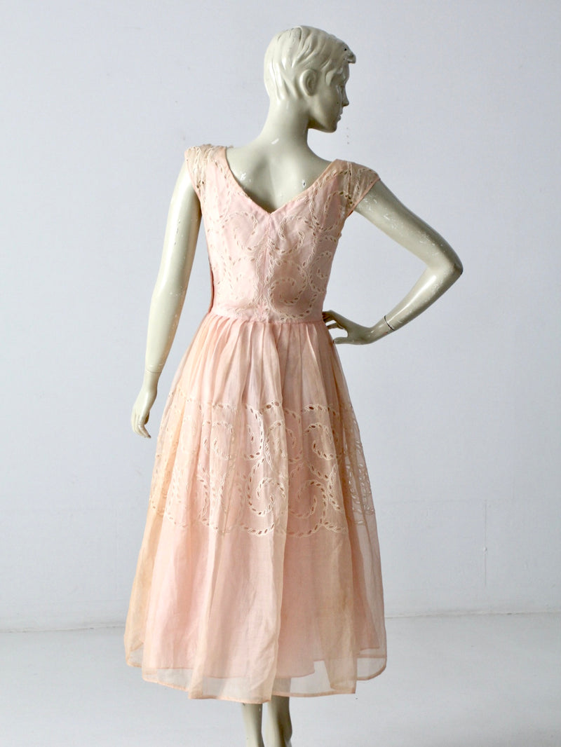 vintage 50s pink party dress