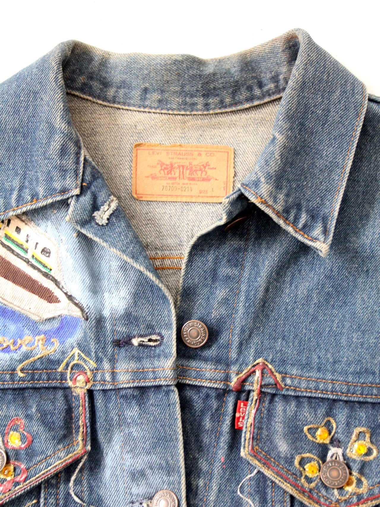 Custom levi denim top jacket