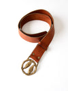 vintage Pisces zodiac buckle leather belt
